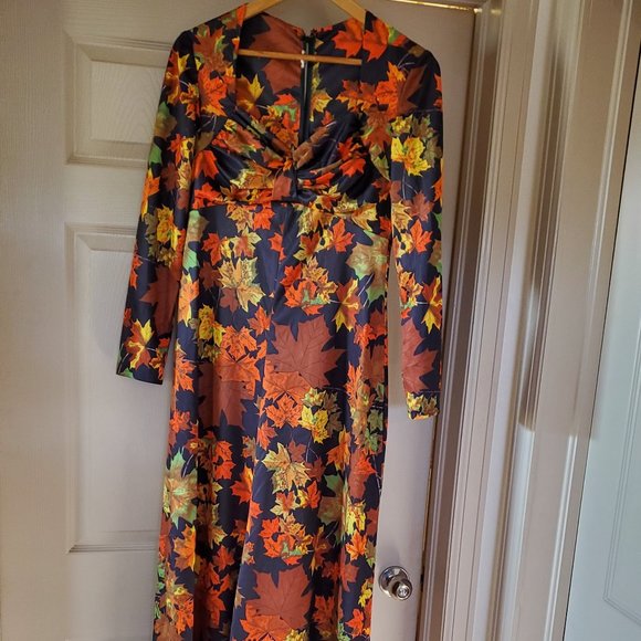 Vintage Dresses & Skirts - Vintage 70's fall foliage maxi dress